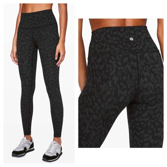lululemon athletica Pants - Lululemon Wunder Under High Rise Tight Full-On Luxtreme Yoga Camo Black Grey 4